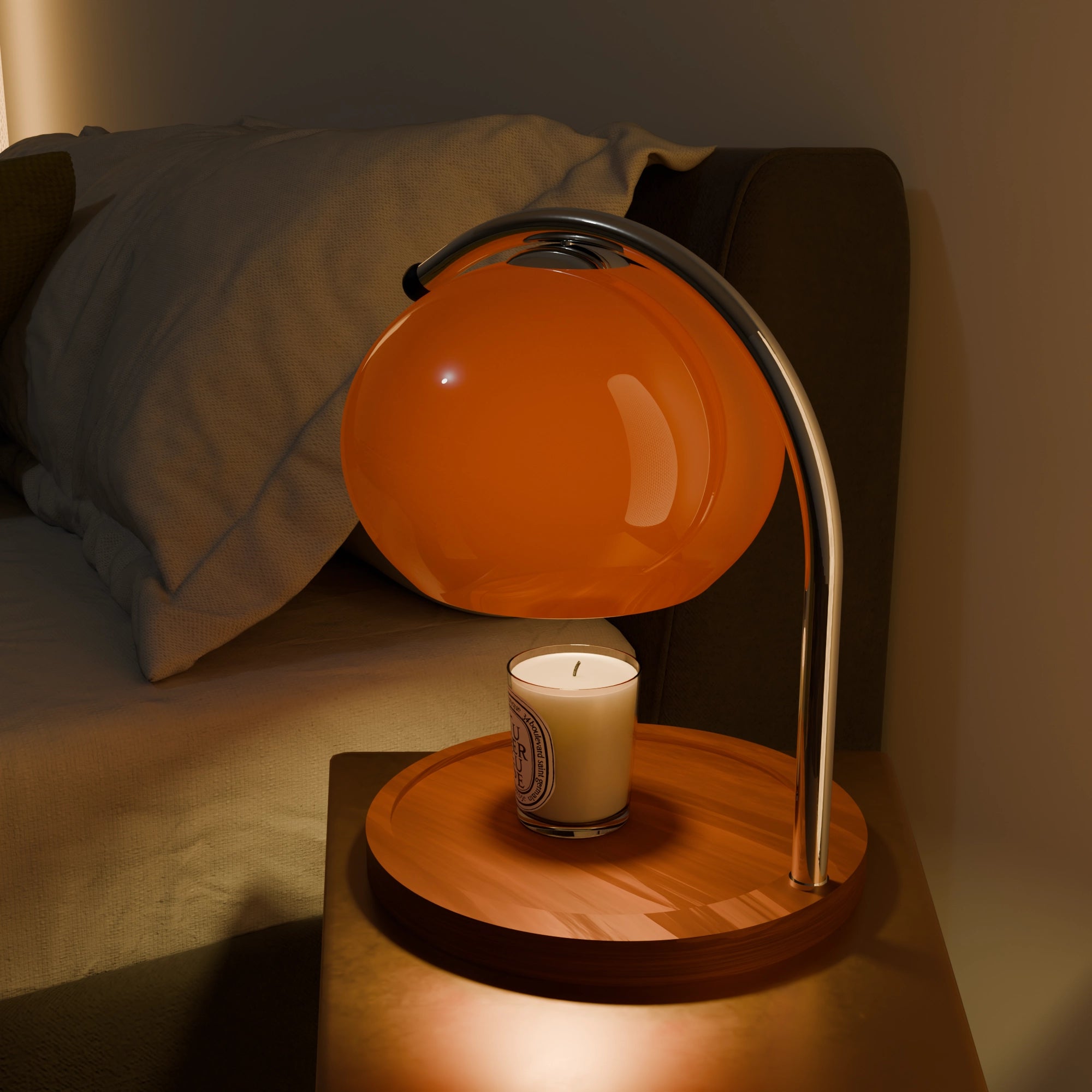 Tangerine Retro Candle Warmer