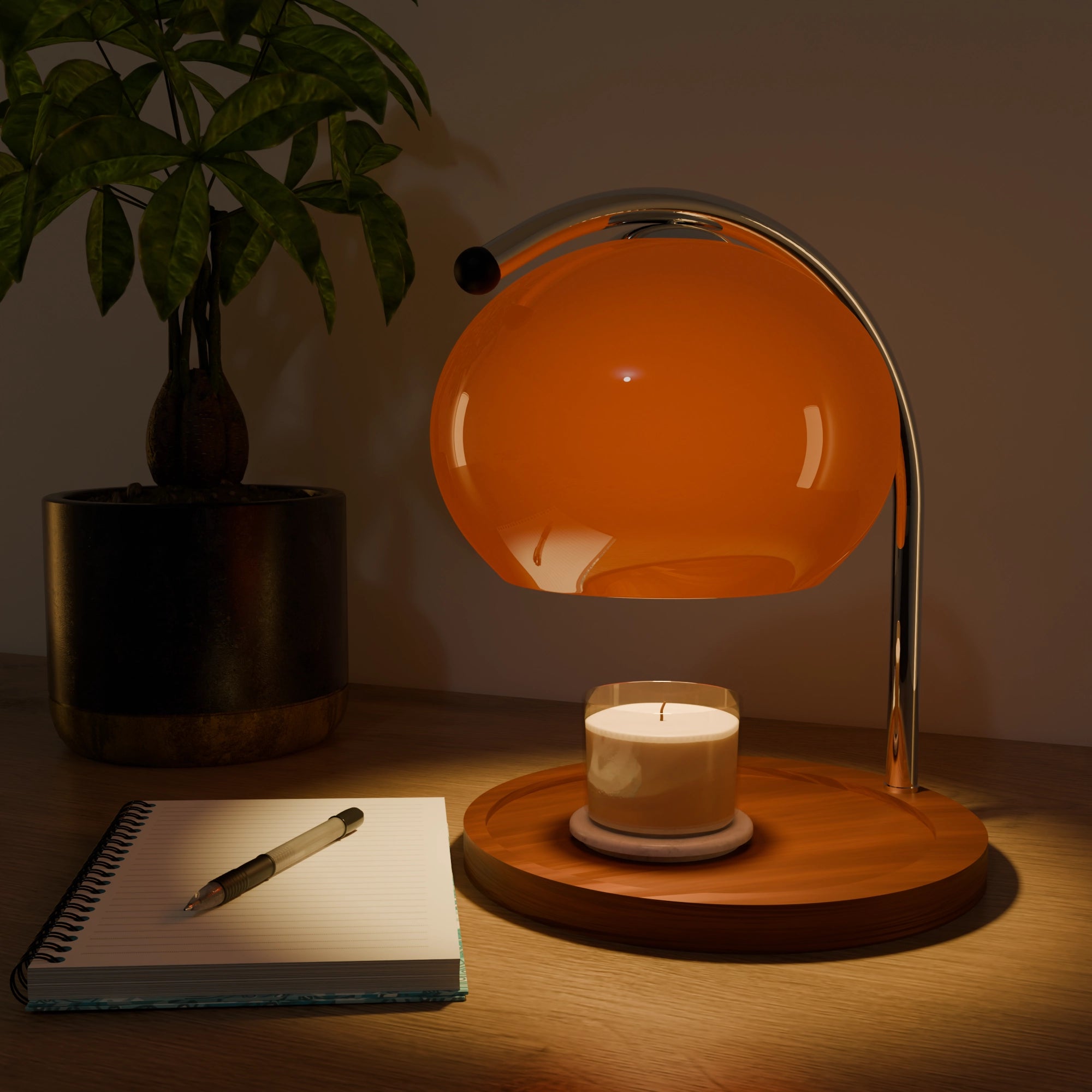 Tangerine Retro Candle Warmer