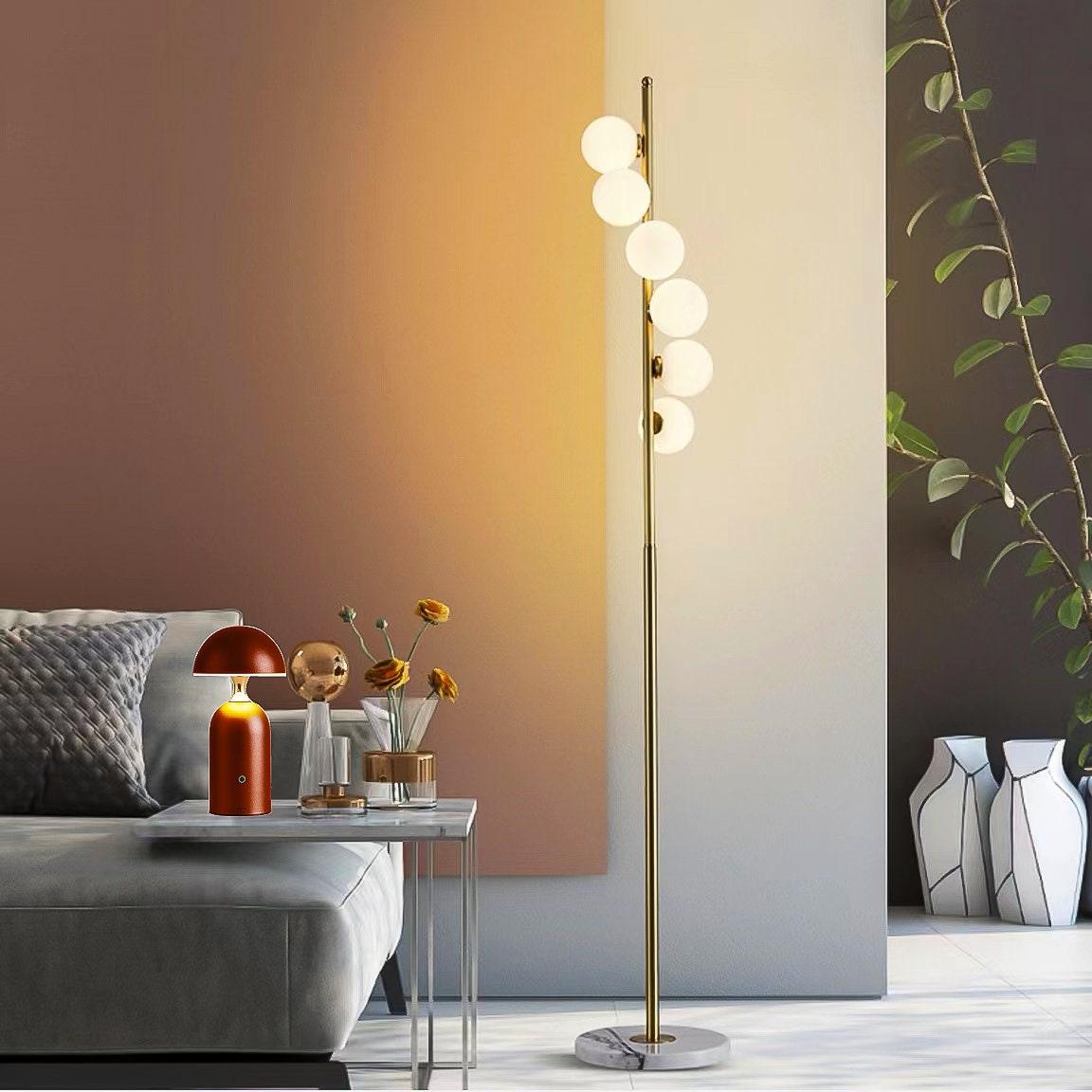 6-Bulb Golden Floor Lamp - Casa Di Lumo
