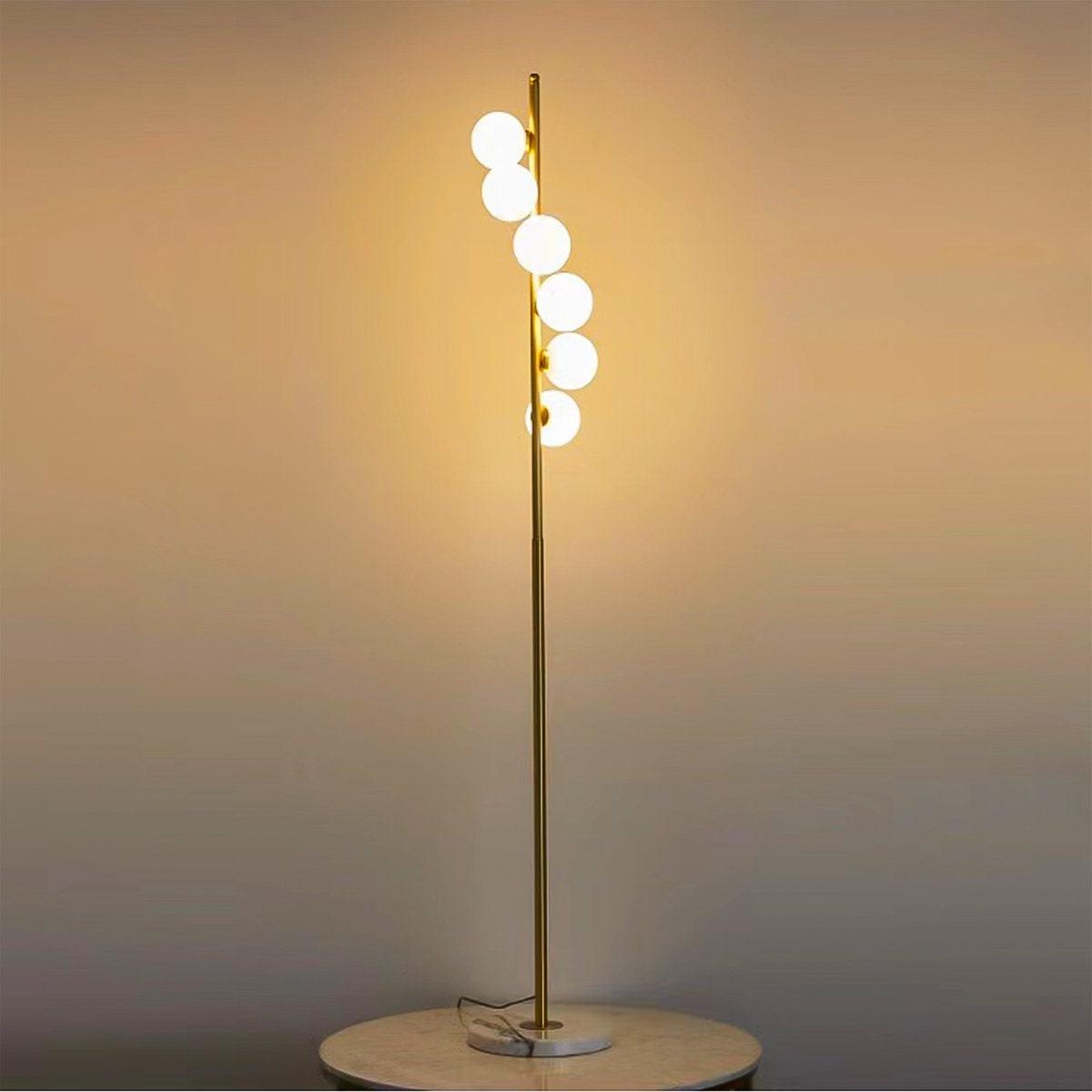 6-Bulb Golden Floor Lamp - Casa Di Lumo