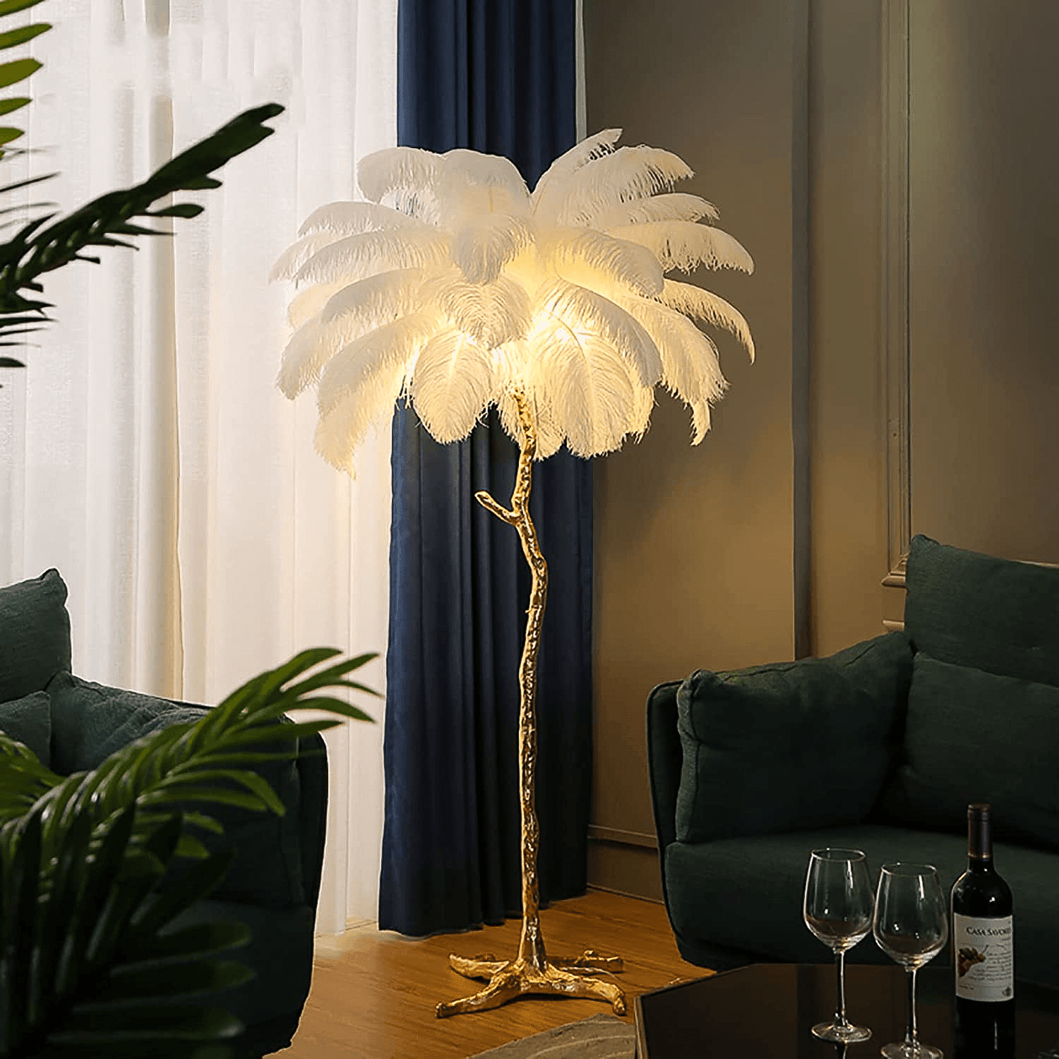Ostrich Feather Floor Lamp - Casa Di Lumo