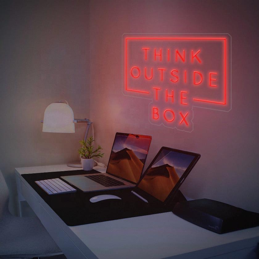 'Think Outside The Box' LED Neon Sign - Casa Di Lumo