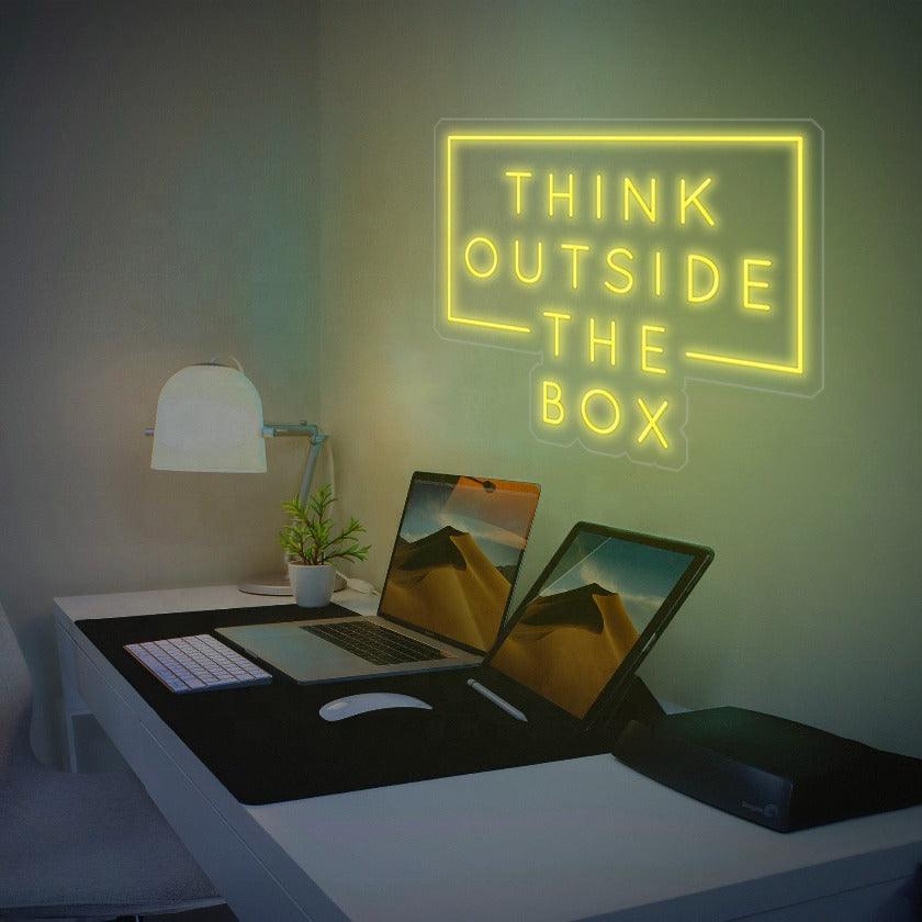 'Think Outside The Box' LED Neon Sign - Casa Di Lumo