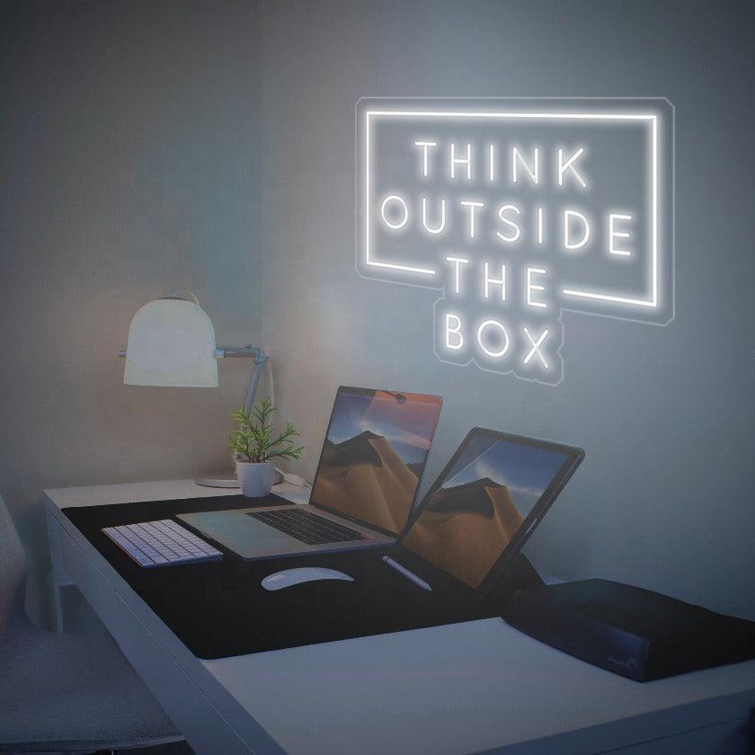 'Think Outside The Box' LED Neon Sign - Casa Di Lumo