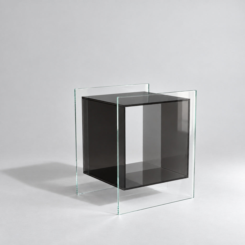 Carter Side Table in Cool Black, studio shot