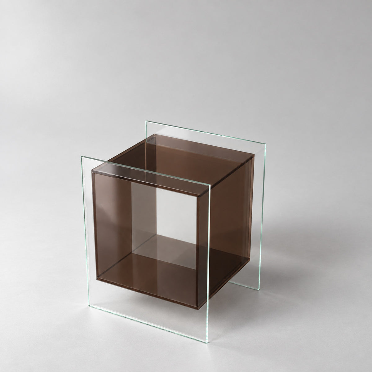 Carter Side Table in Coffee Brown seen from above, studio shot