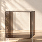 Close-up of the Coffee Brown Carter Side Table acrylic