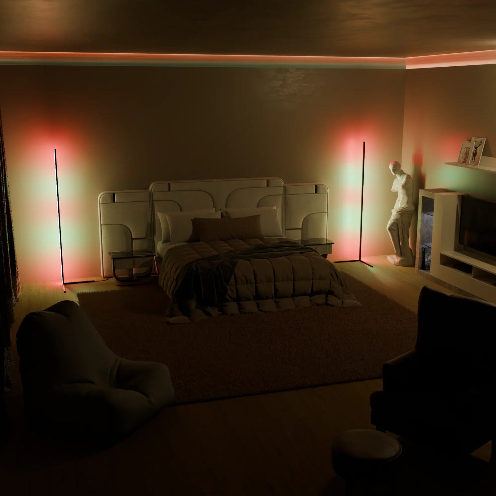 Apōllō Floor Lamp — Holiday scene