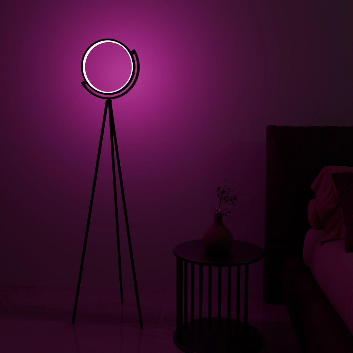Halo Floor Lamp — Pink scene