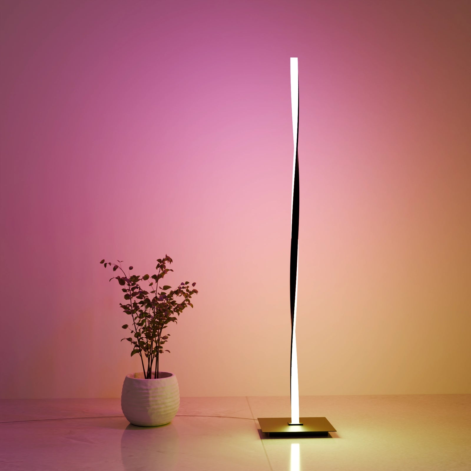 Helix Floor Lamp — Sunset scene