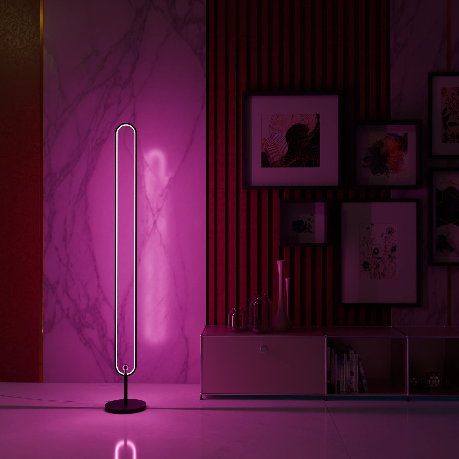 Infinity Floor Lamp — Pink scene