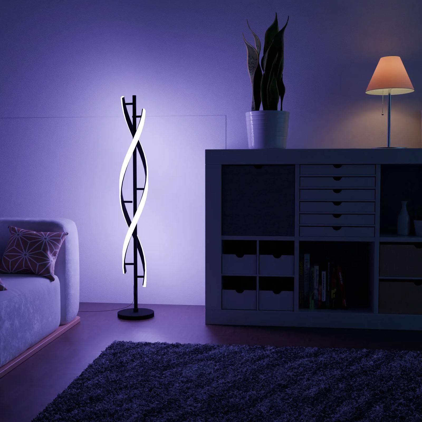Genix Floor Lamp — Purple scene