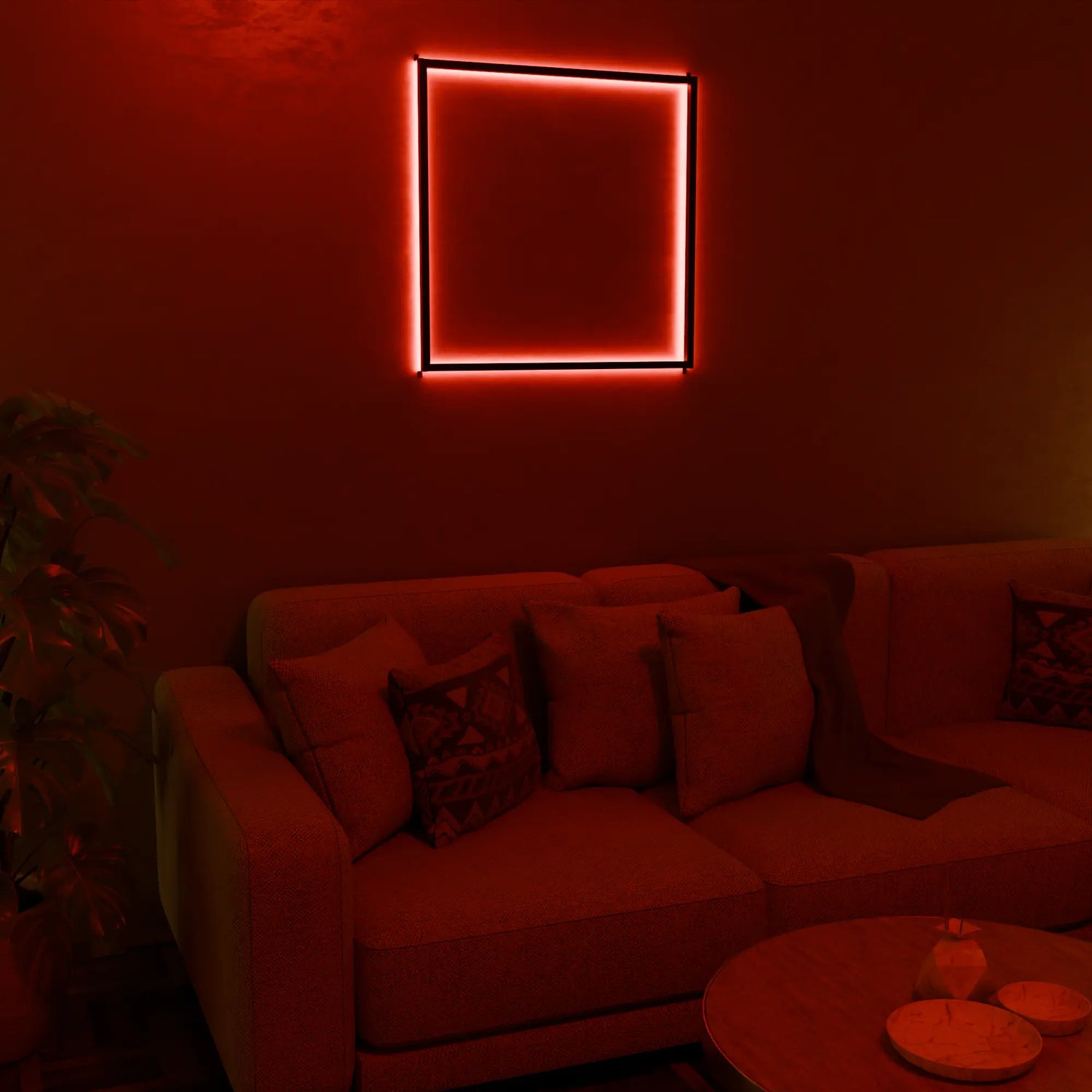 AuraFrame Above a sofa