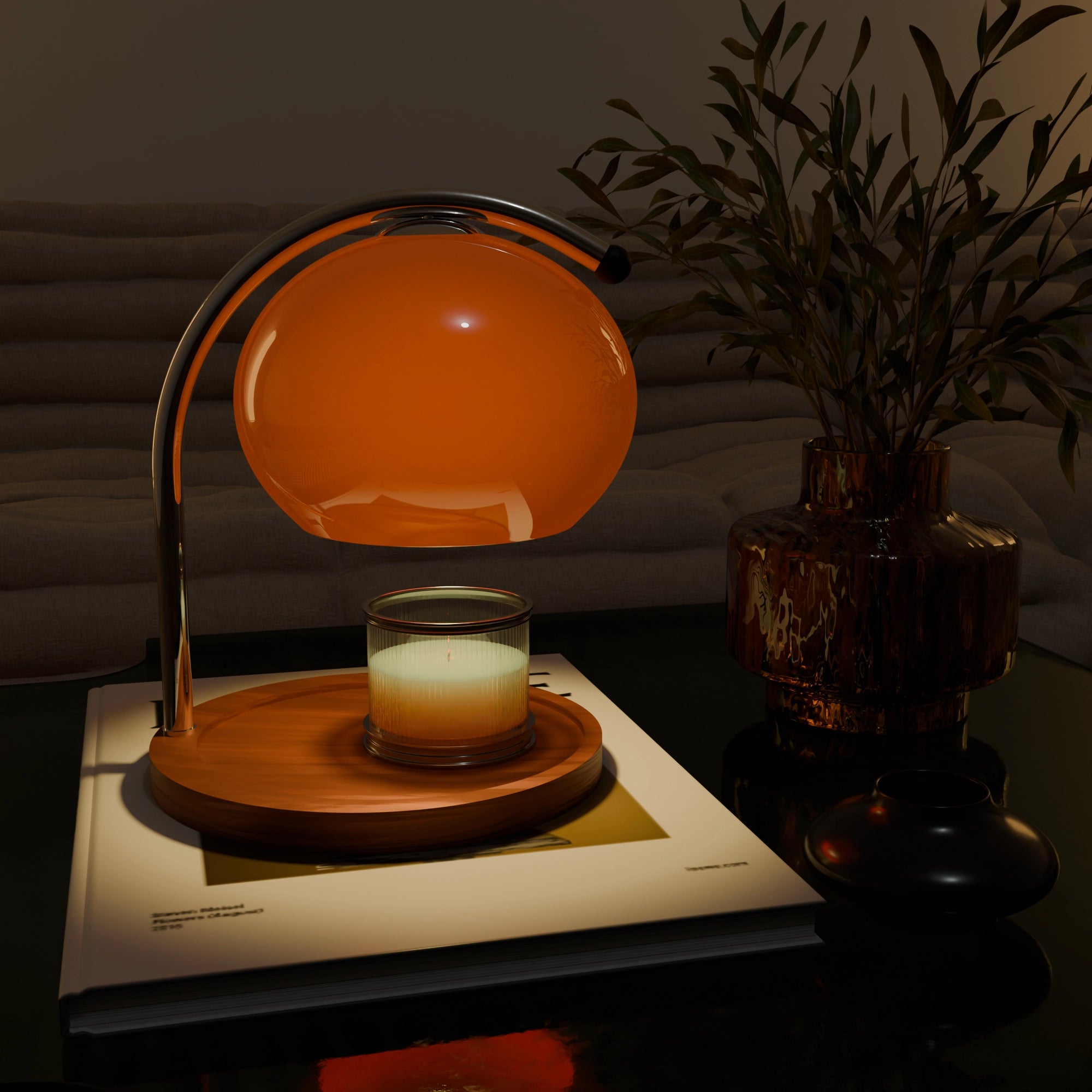 Tangerine Retro Candle Warmer