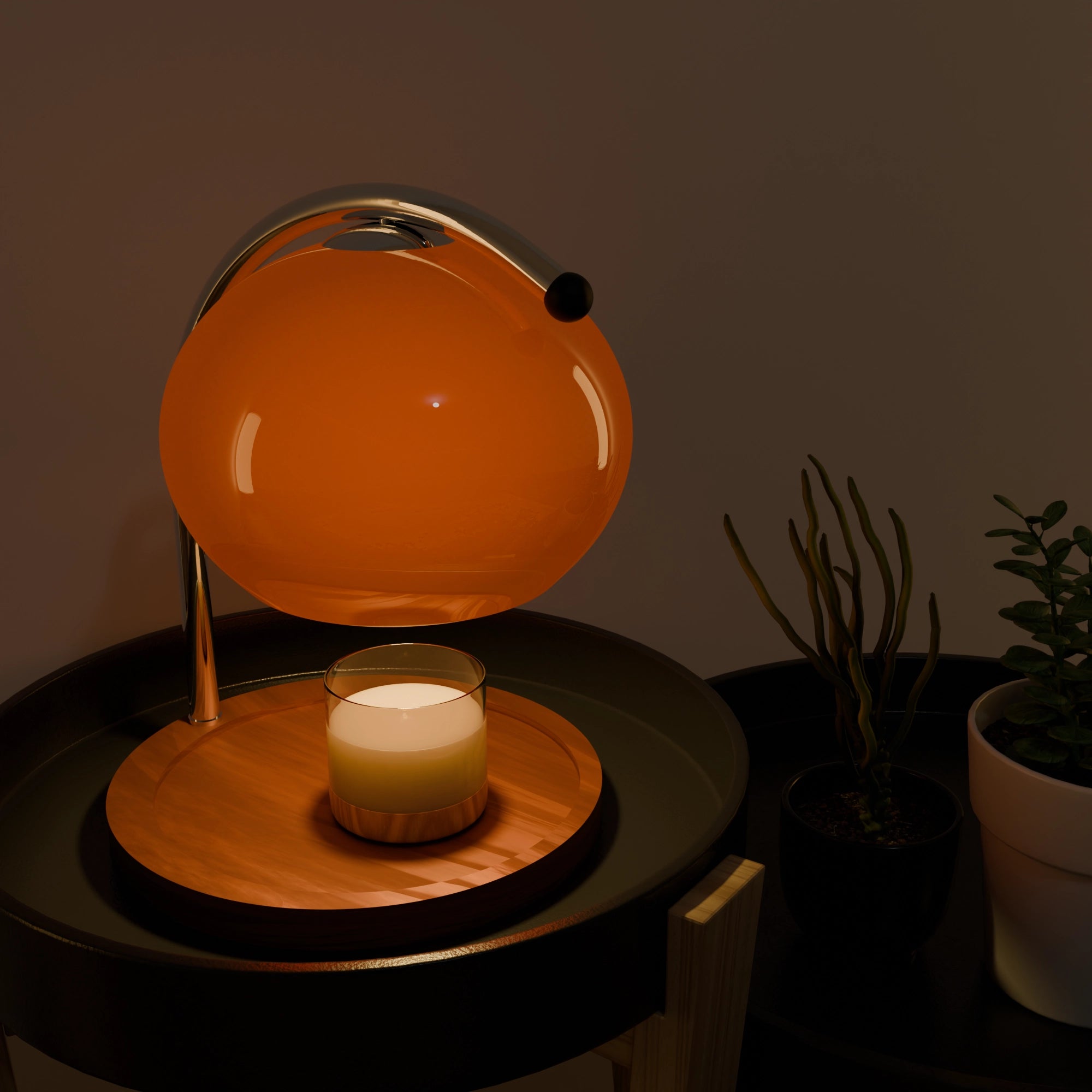 Tangerine Retro Candle Warmer