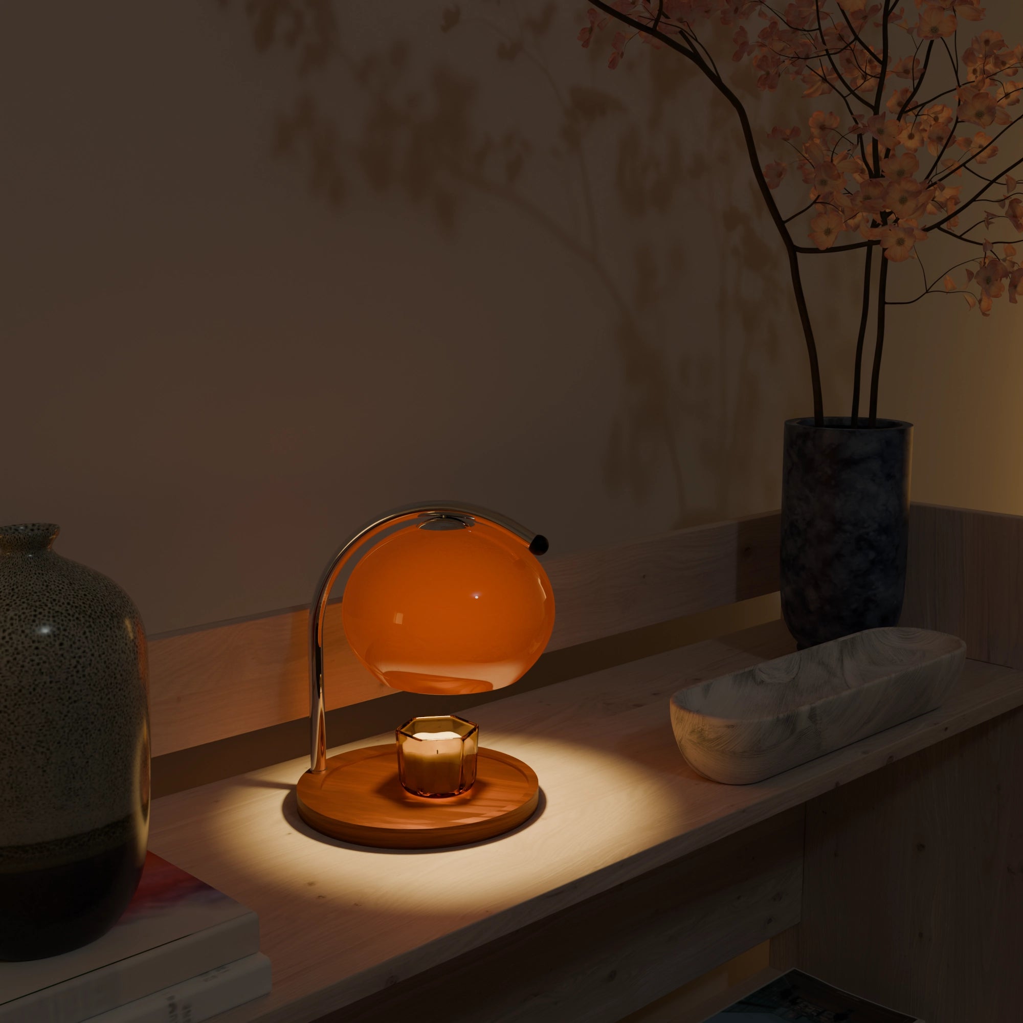 Tangerine Retro Candle Warmer