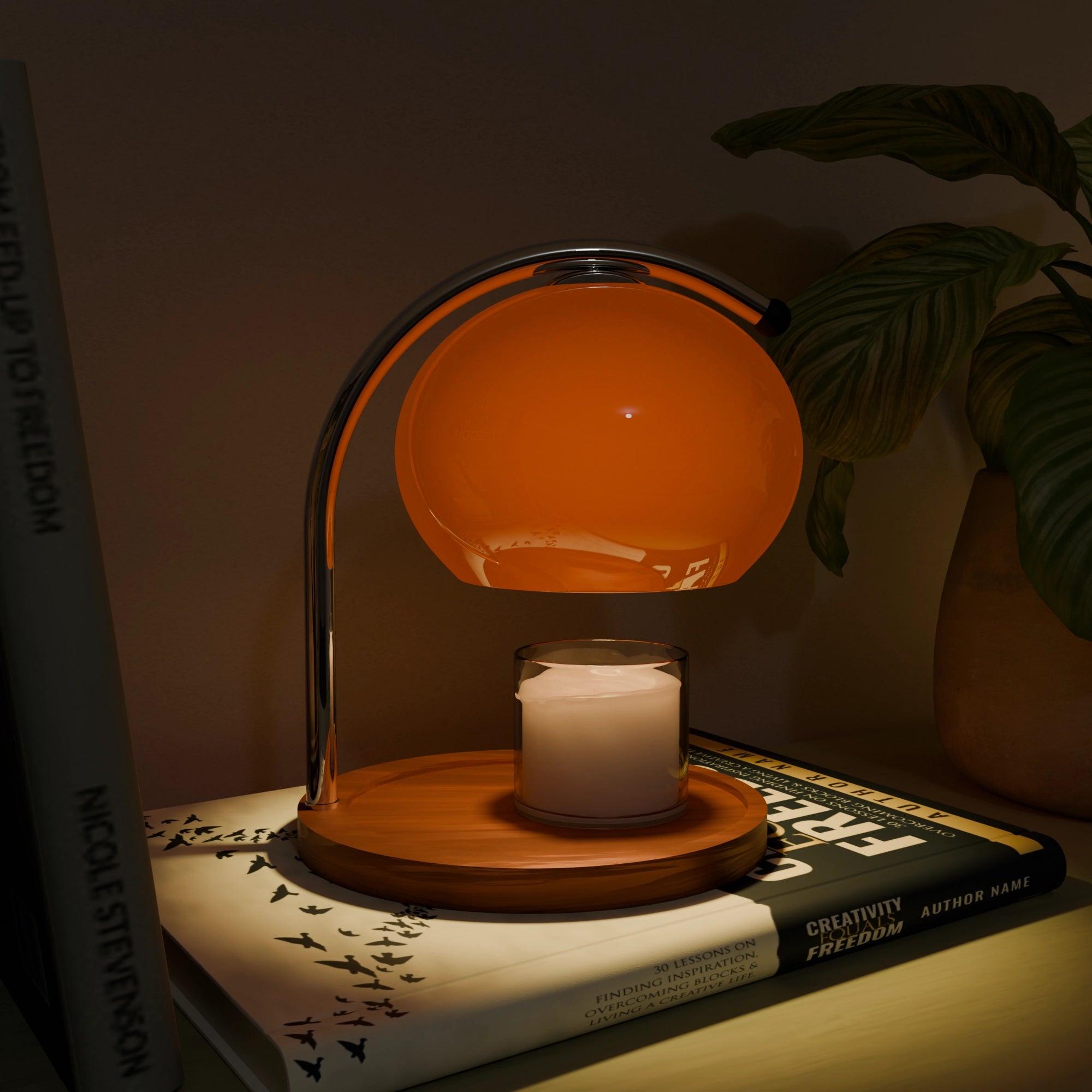 Tangerine Retro Candle Warmer
