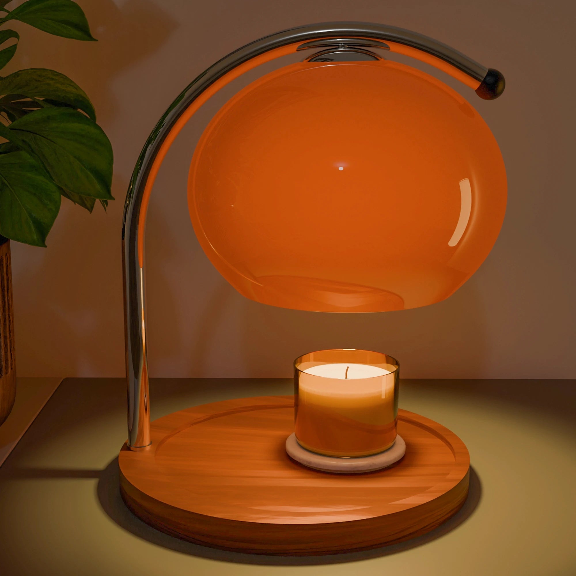 Tangerine Retro Candle Warmer