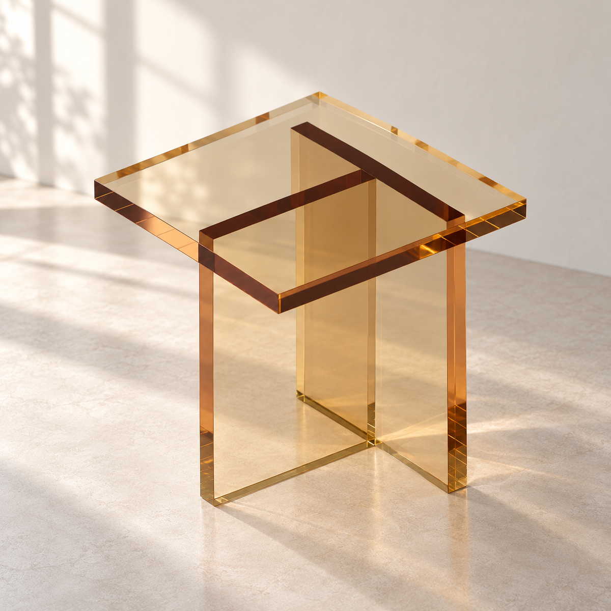 Ella End Table in Golden Wine, studio view