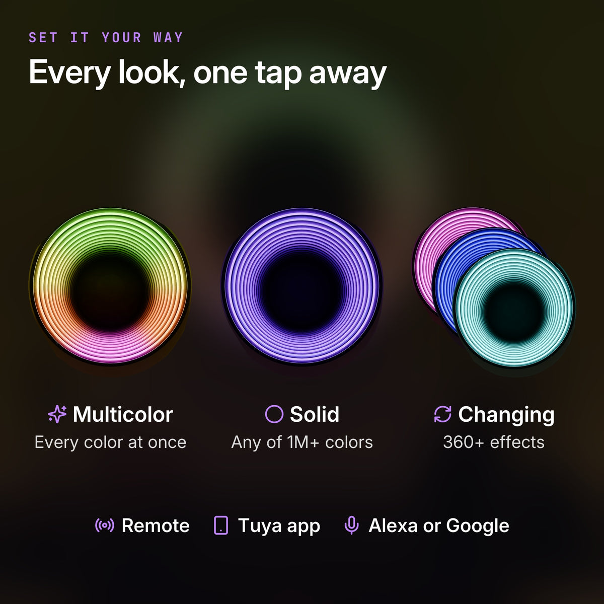 360-Mirror: Three color modes: multicolor, solid and changing