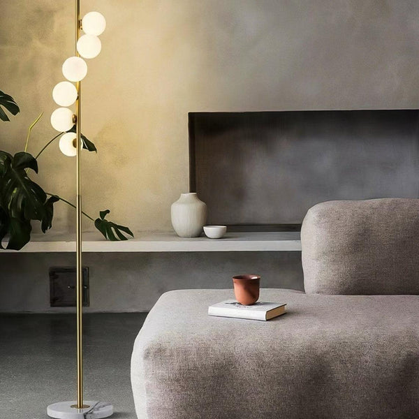 6-Bulb Golden Floor Lamp - Casa Di Lumo