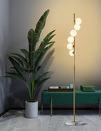 6-Bulb Golden Floor Lamp - Casa Di Lumo