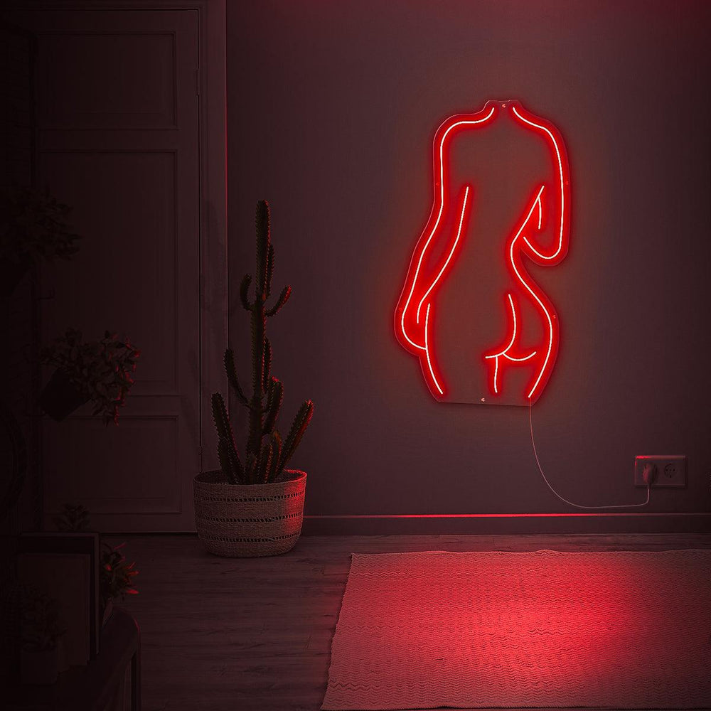 Female Silhouette Neon Sign — Woman LED Wall Art