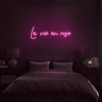 'La Vie En Rose' LED Neon Sign - Casa Di Lumo