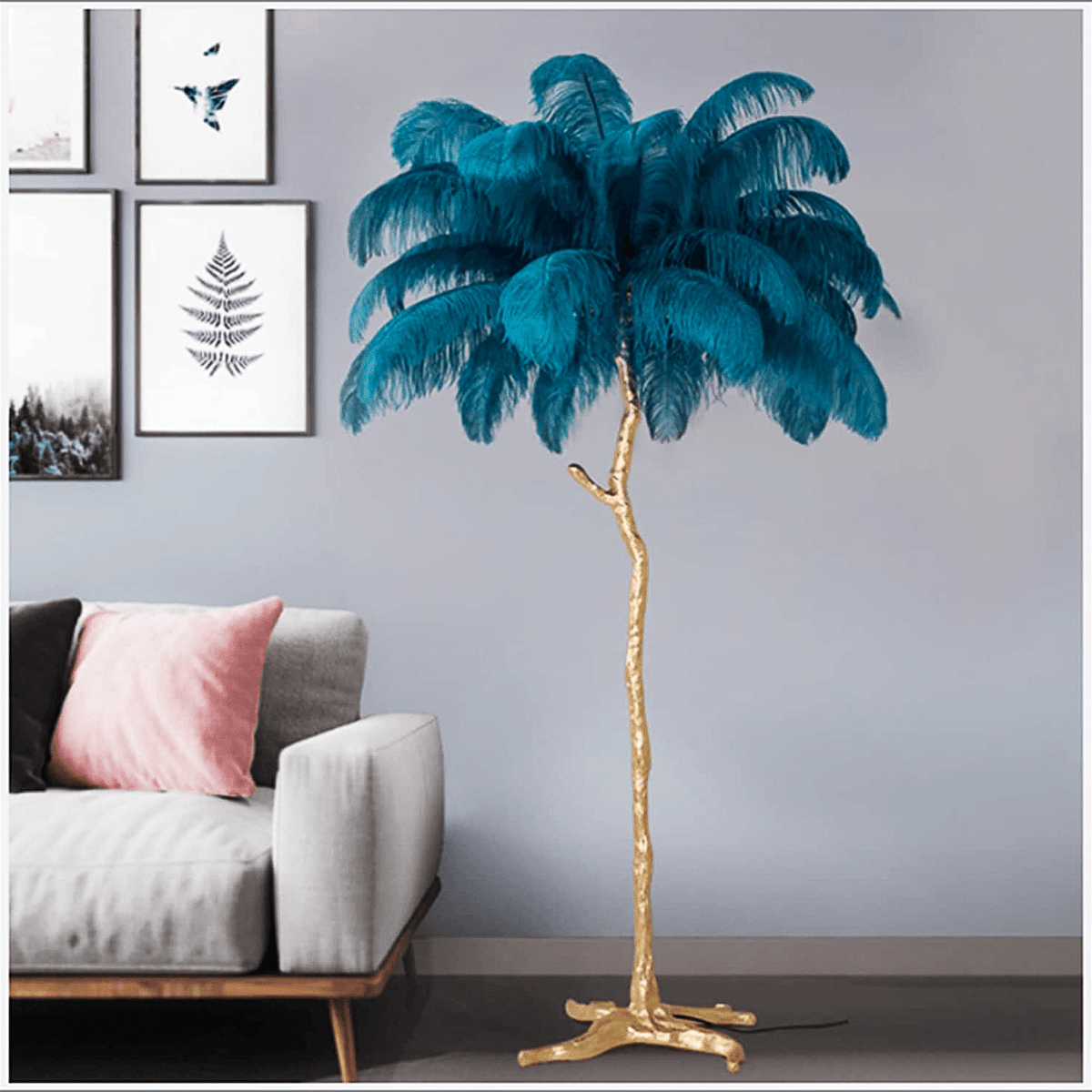 Ostrich Feather Floor Lamp - Casa Di Lumo
