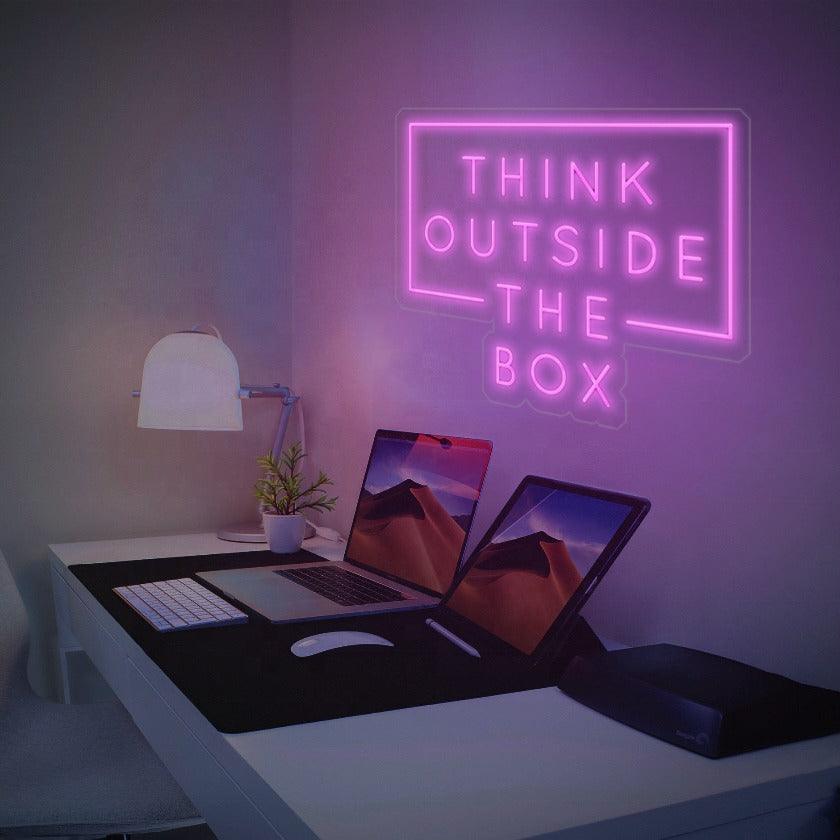 'Think Outside The Box' LED Neon Sign - Casa Di Lumo