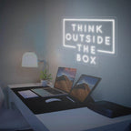 'Think Outside The Box' LED Neon Sign - Casa Di Lumo