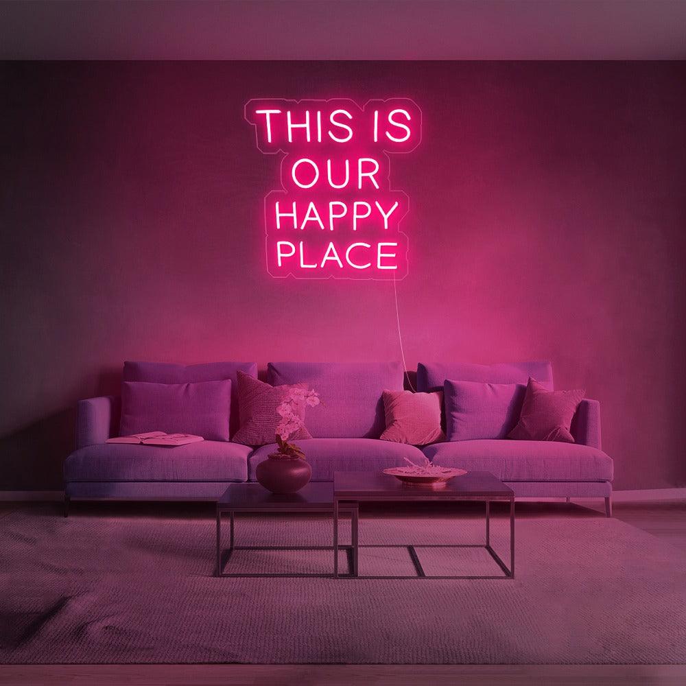 'This Is Our Happy Place' LED Neon Sign - Casa Di Lumo